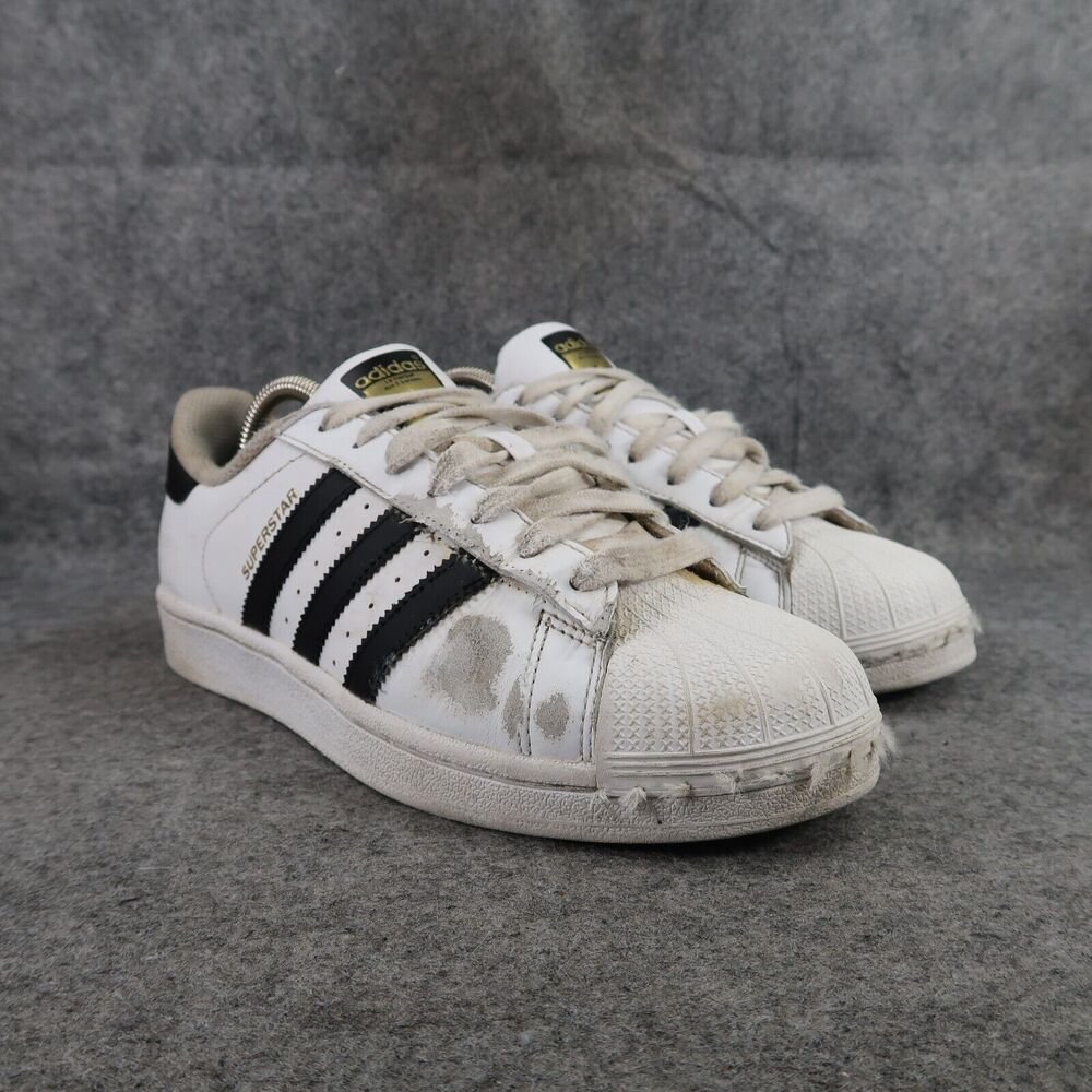 Adidas Shoes Mens 8 Sneakers Superstar Classic Low White Black Lace Up Casual